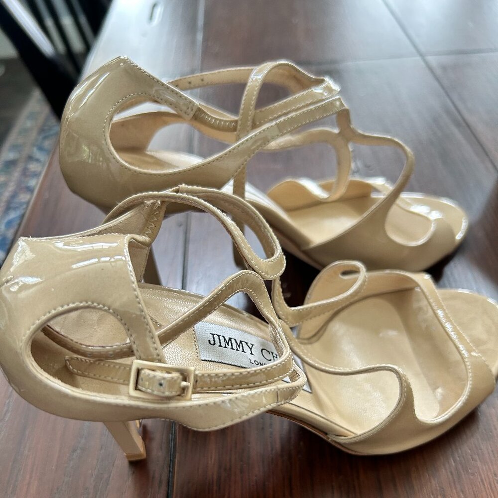 Jimmy Choo Ivette nude heel sandals 37.